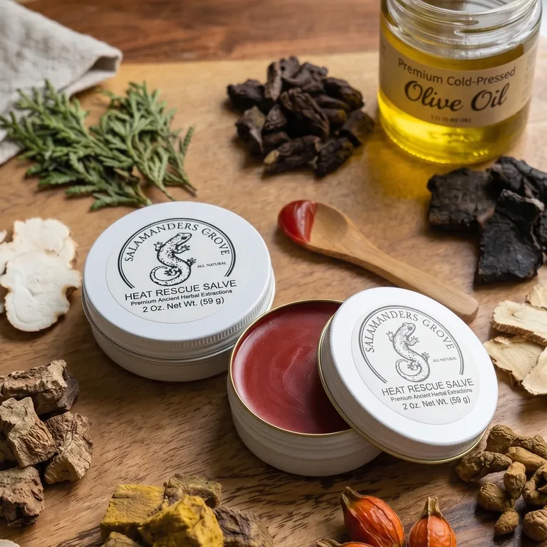 Heat Rescue product jar from Salamanders Grove